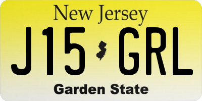 NJ license plate J15GRL