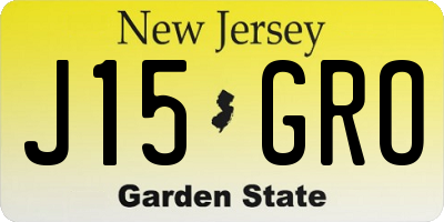 NJ license plate J15GRO