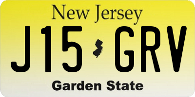 NJ license plate J15GRV