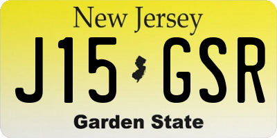 NJ license plate J15GSR