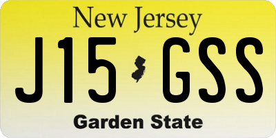 NJ license plate J15GSS