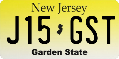 NJ license plate J15GST