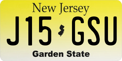 NJ license plate J15GSU