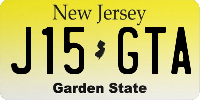 NJ license plate J15GTA