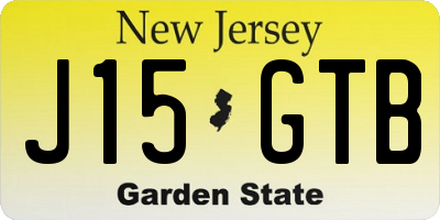 NJ license plate J15GTB