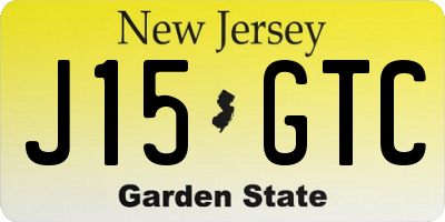 NJ license plate J15GTC