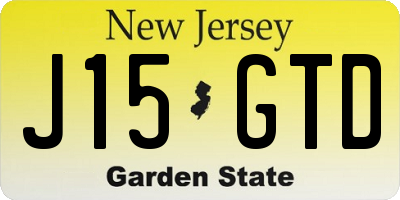NJ license plate J15GTD