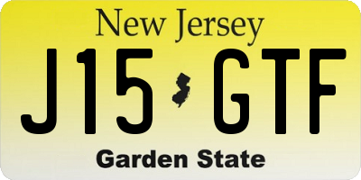 NJ license plate J15GTF