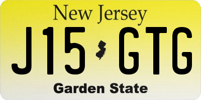 NJ license plate J15GTG