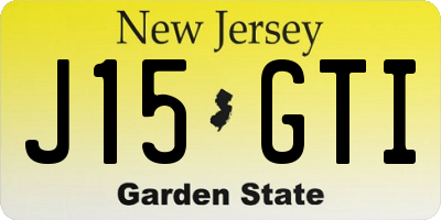 NJ license plate J15GTI