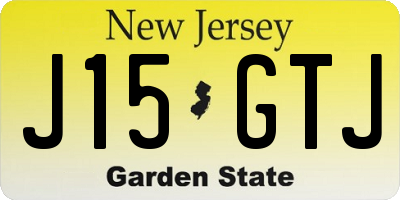 NJ license plate J15GTJ