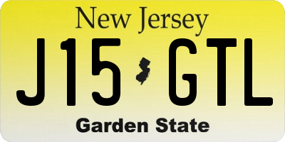 NJ license plate J15GTL