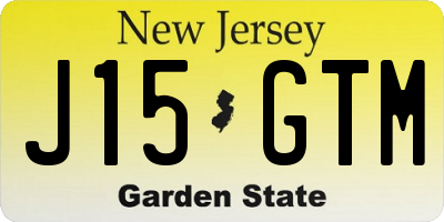 NJ license plate J15GTM