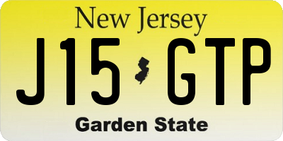 NJ license plate J15GTP
