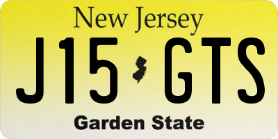 NJ license plate J15GTS