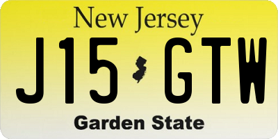 NJ license plate J15GTW