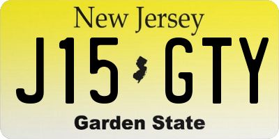 NJ license plate J15GTY