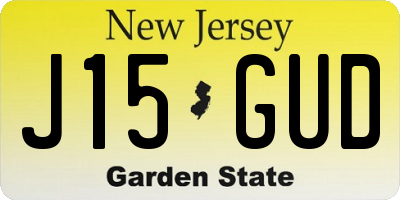 NJ license plate J15GUD