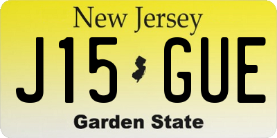 NJ license plate J15GUE
