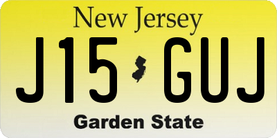 NJ license plate J15GUJ