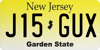 NJ license plate J15GUX