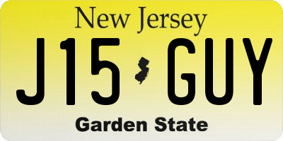 NJ license plate J15GUY