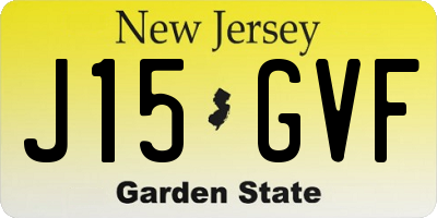 NJ license plate J15GVF