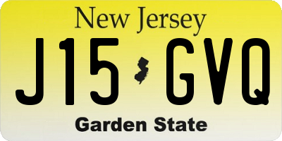 NJ license plate J15GVQ