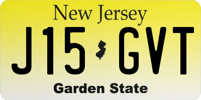 NJ license plate J15GVT