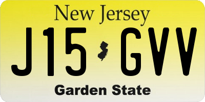 NJ license plate J15GVV