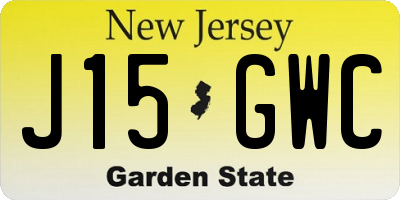 NJ license plate J15GWC