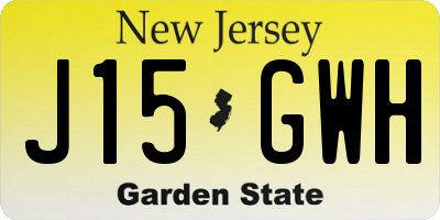 NJ license plate J15GWH