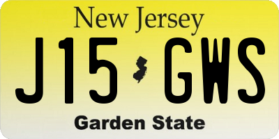 NJ license plate J15GWS