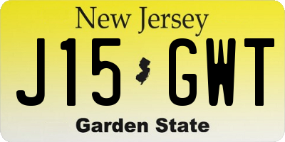 NJ license plate J15GWT