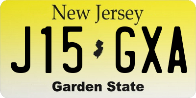 NJ license plate J15GXA