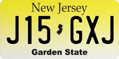NJ license plate J15GXJ