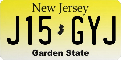 NJ license plate J15GYJ