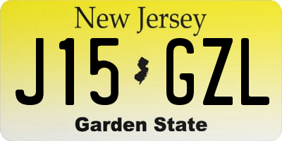 NJ license plate J15GZL