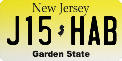 NJ license plate J15HAB