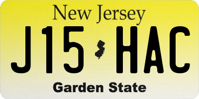 NJ license plate J15HAC