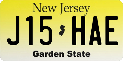 NJ license plate J15HAE