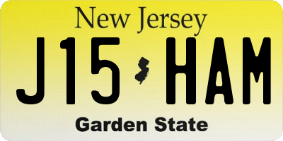 NJ license plate J15HAM