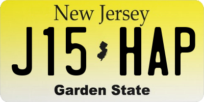 NJ license plate J15HAP