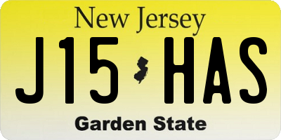 NJ license plate J15HAS