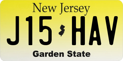 NJ license plate J15HAV