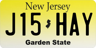 NJ license plate J15HAY
