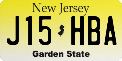 NJ license plate J15HBA