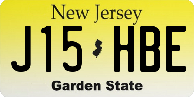 NJ license plate J15HBE