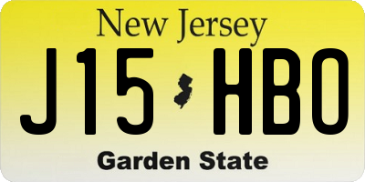 NJ license plate J15HBO