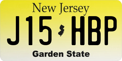 NJ license plate J15HBP